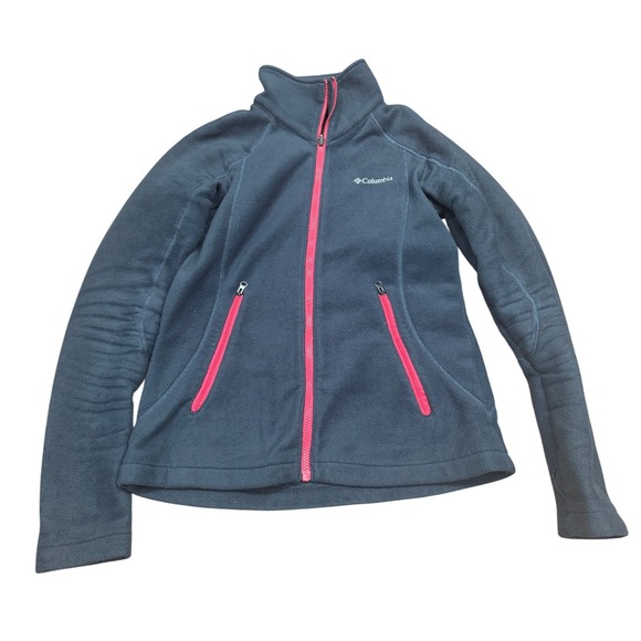 Columbia Interchange Fleece Jacket Full Zip Gray Pink Womens Size M - Picture 1 of 4